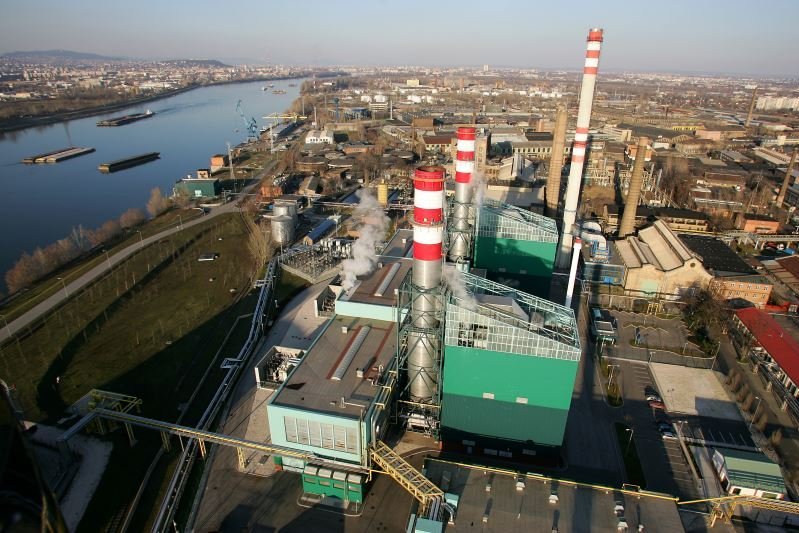 Gas asset from the air A gas asset close to the water shot with a drone from air