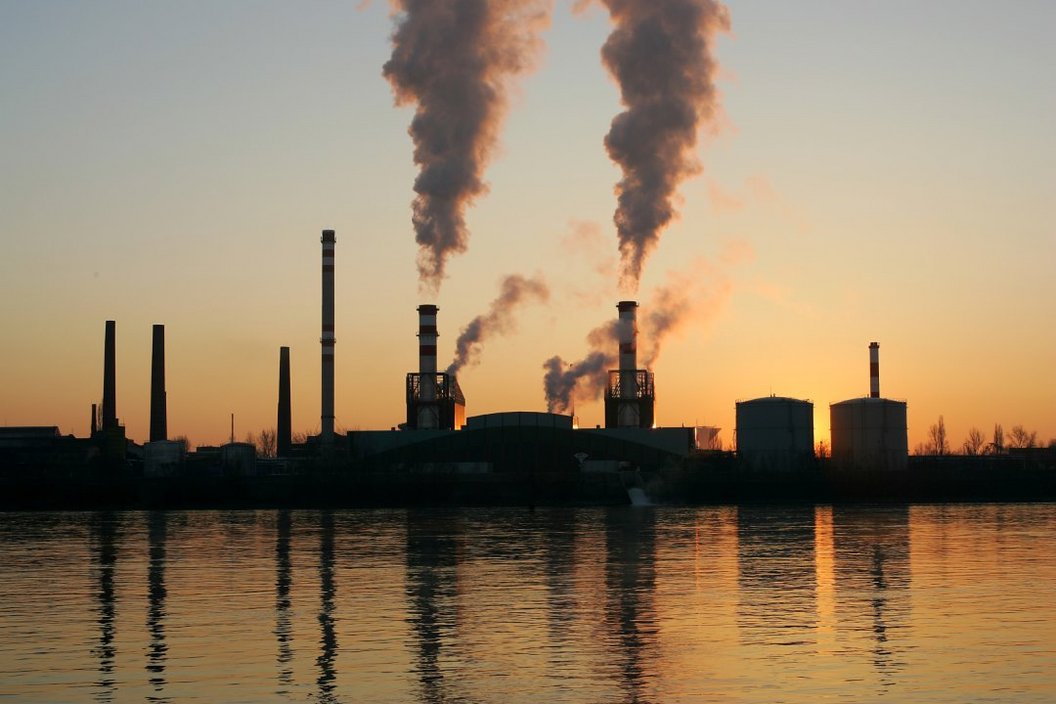 Gas Asset at Sunset This is a picture of a gas asset close to the water while the sun is setting