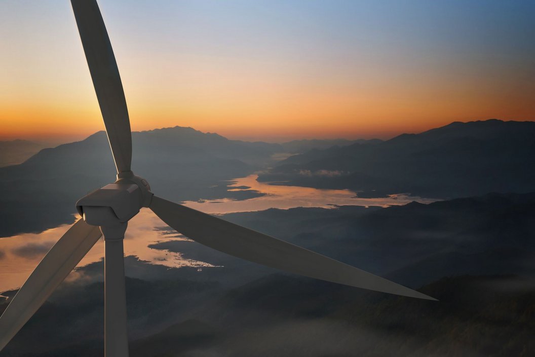 Windturbine with river